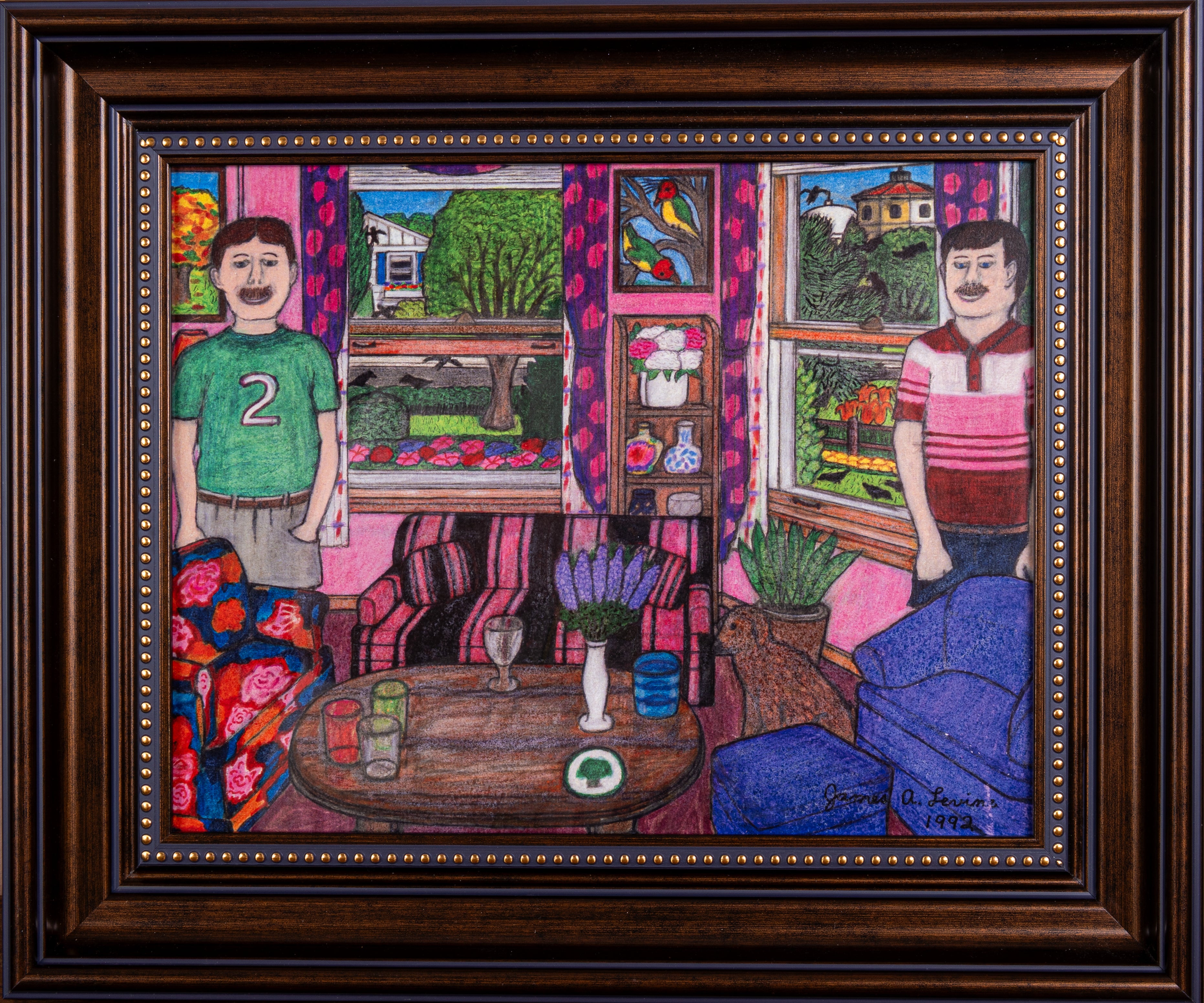 James A. Levine "A Maximalist Room With Two Men" Art Print 11 x 14