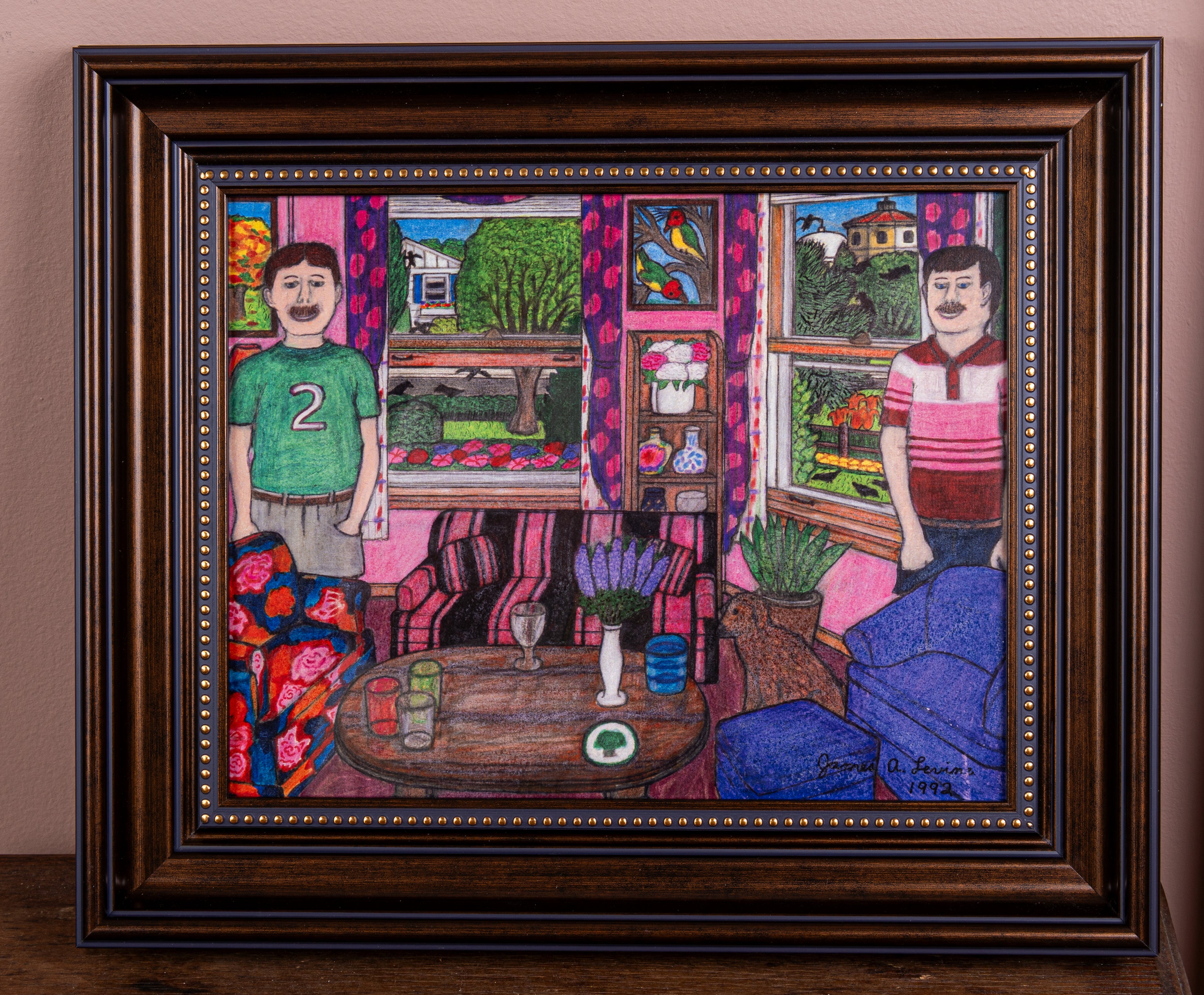 James A. Levine "A Maximalist Room With Two Men" Art Print 11 x 14