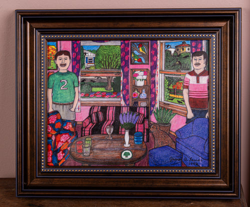 James A. Levine "A Maximalist Room With Two Men" Art Print 11 x 14