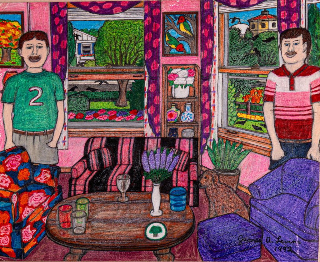 James A. Levine "A Maximalist Room With Two Men" Art Print 11 x 14