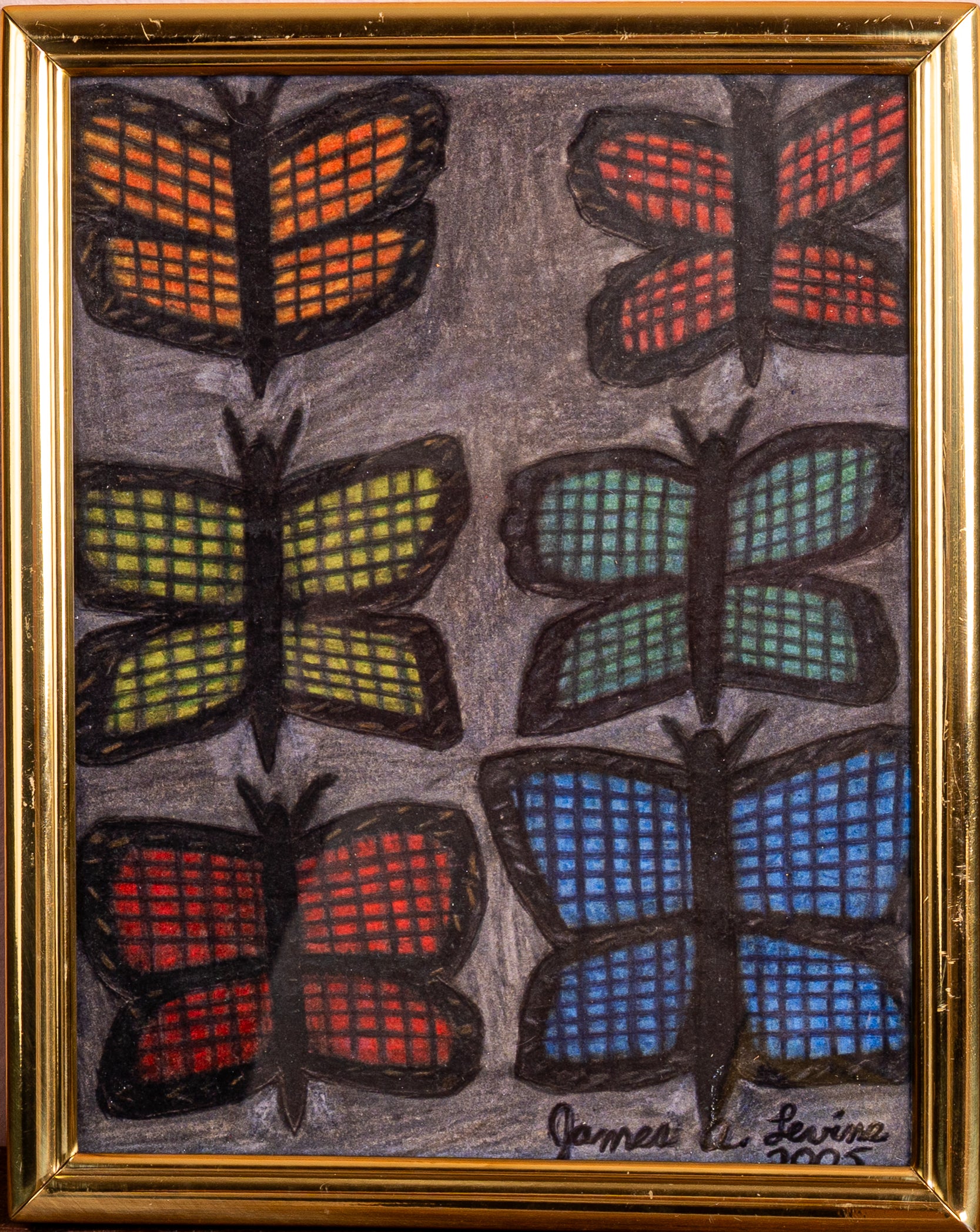 James A. Levine "Butterflies" Art Print 8 X 10