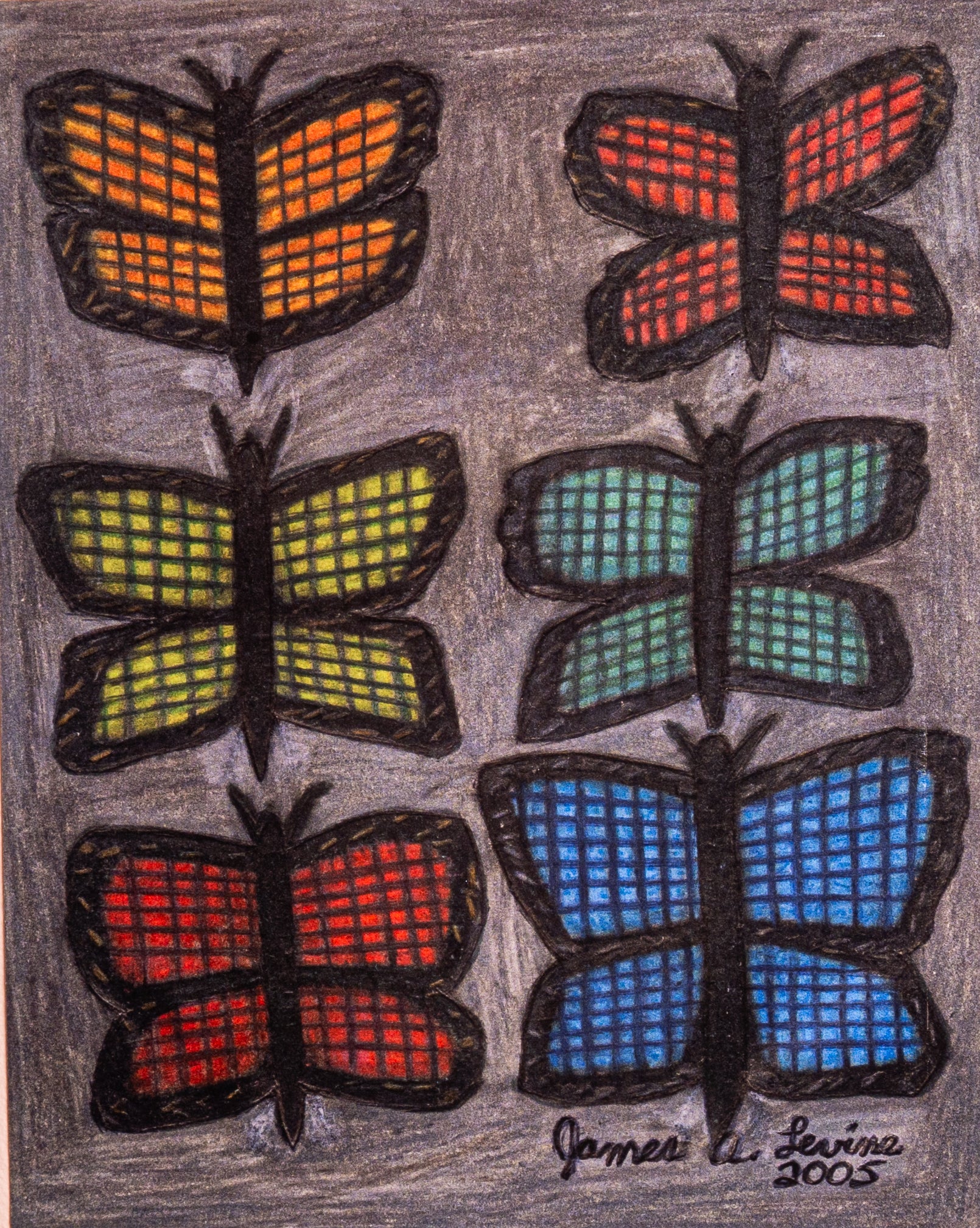 James A. Levine "Butterflies" Art Print 8 X 10