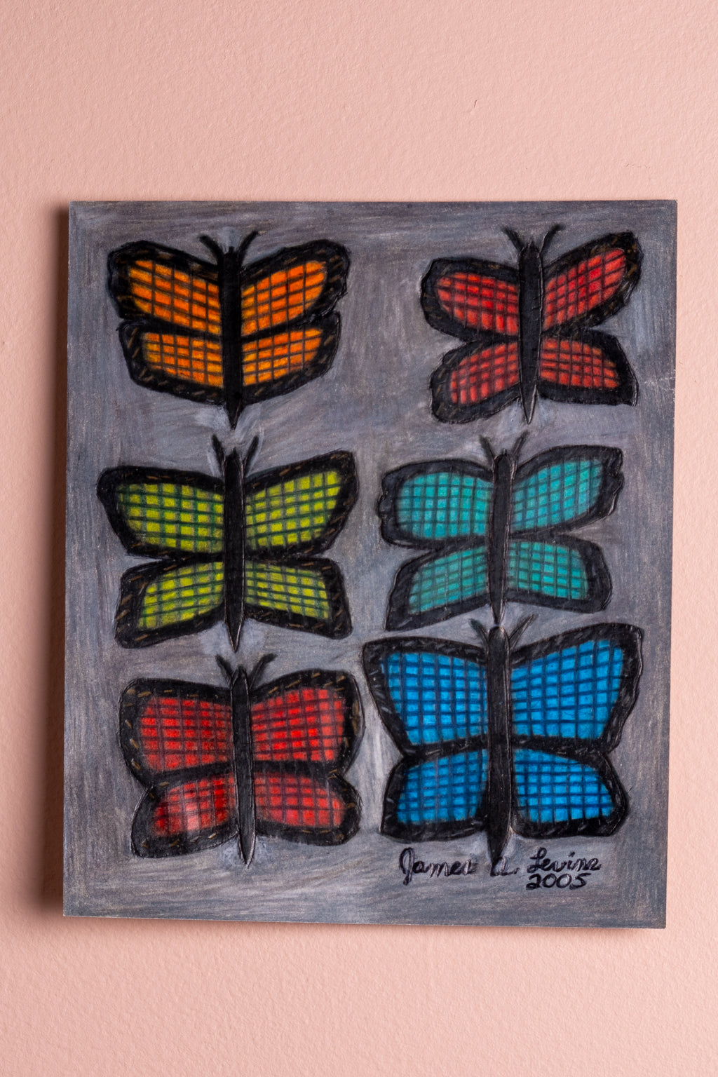 James A. Levine "Butterflies" Art Print 8 X 10