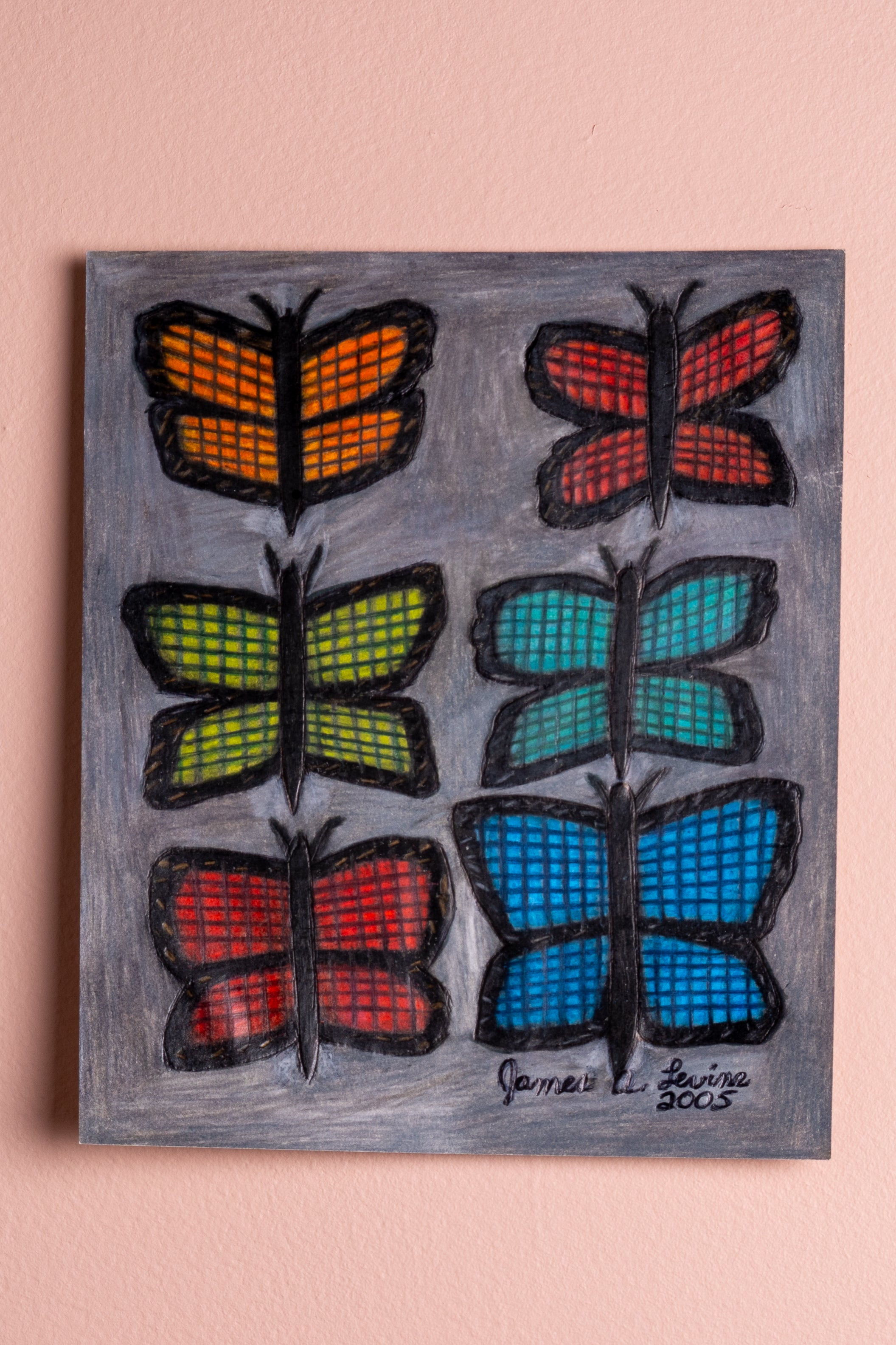 James A. Levine "Butterflies" Art Print 8 X 10