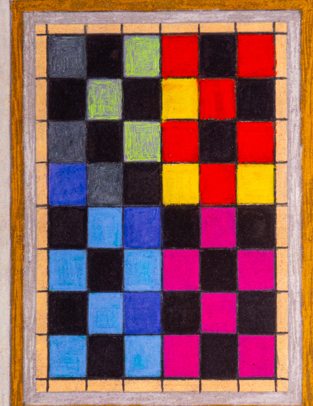 James A. Levine "Colorful Checkerboard" Art Print 8 x 10