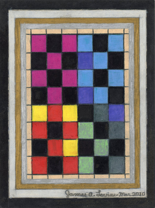 James A. Levine "Colorful Checkerboard" Art Print 8 x 10