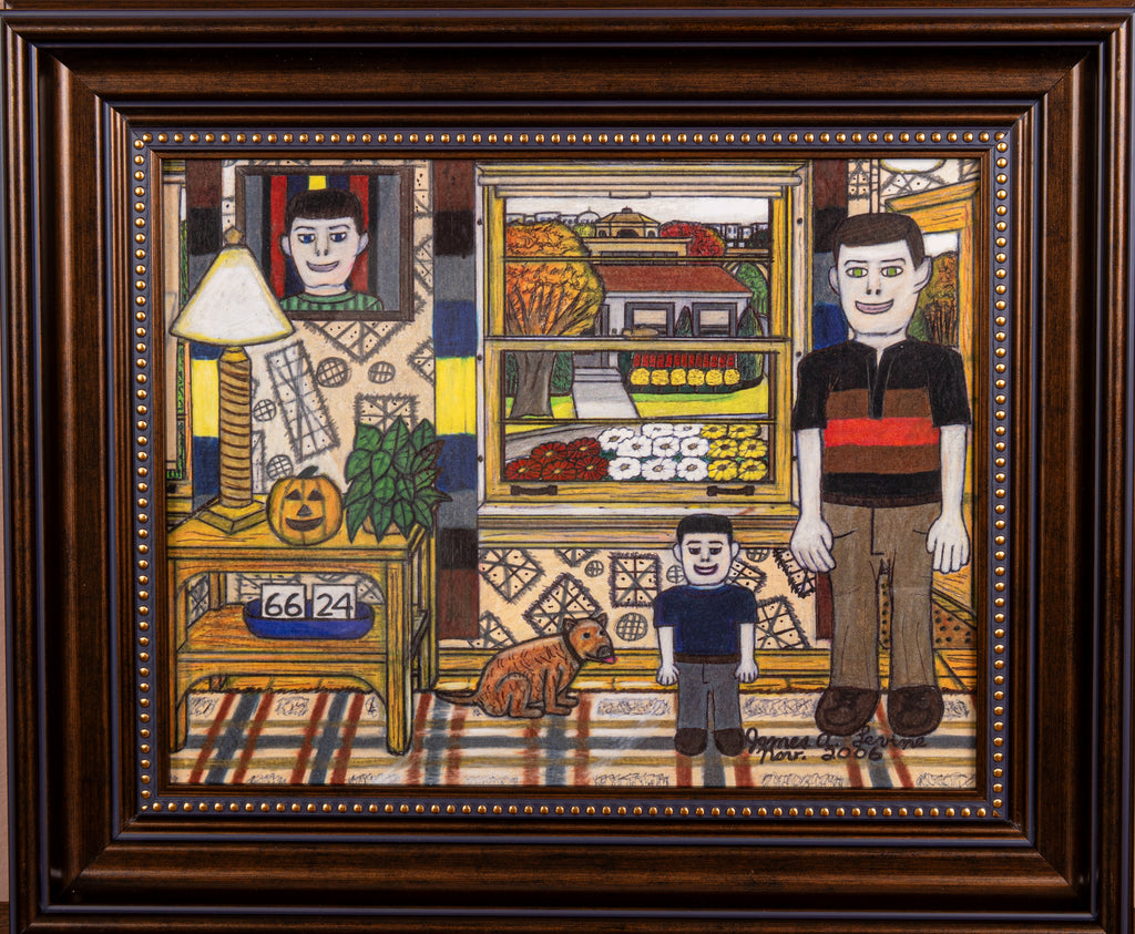 James A. Levine "Fall Family Scene" Art Print 11 x 14