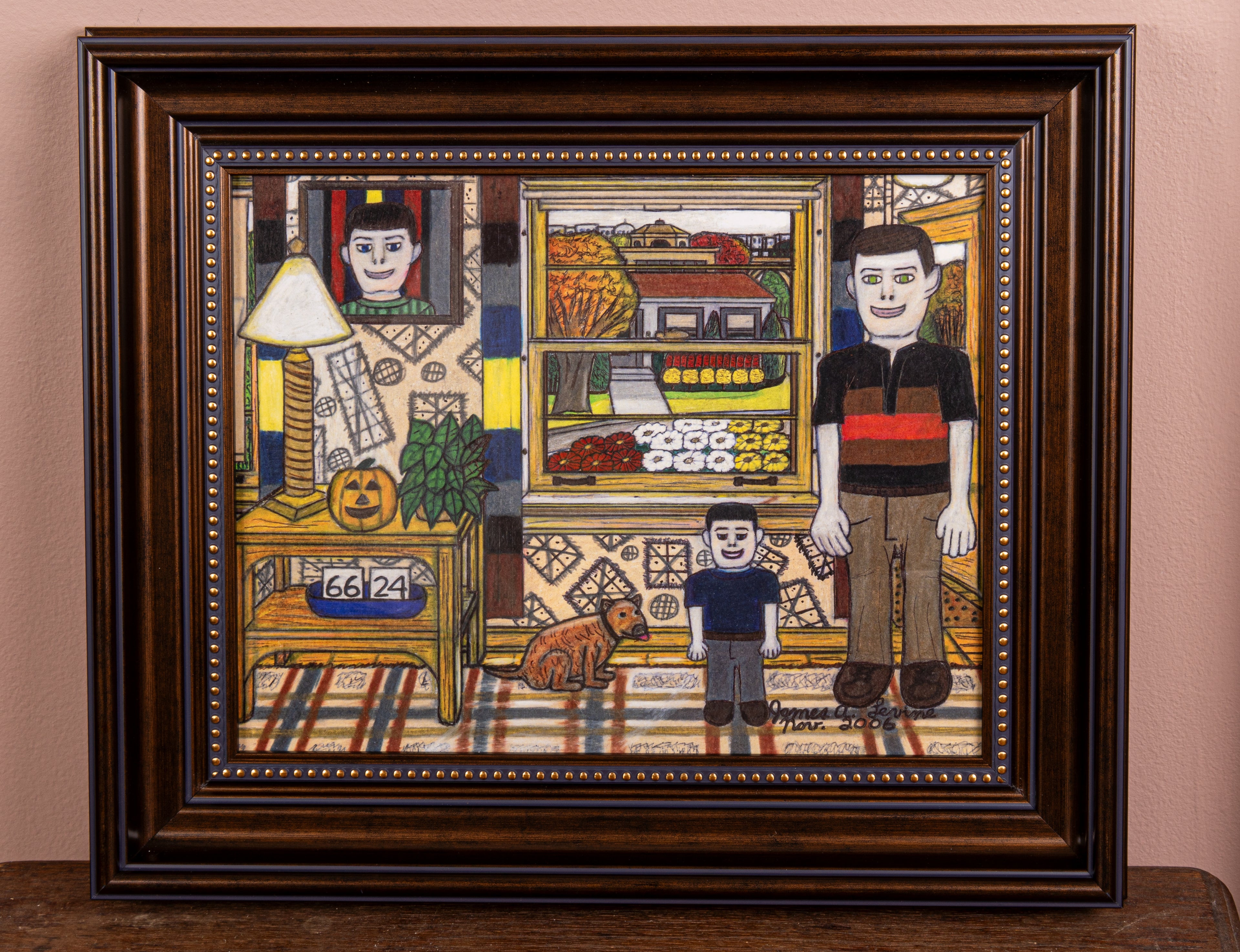 James A. Levine "Fall Family Scene" Art Print 11 x 14