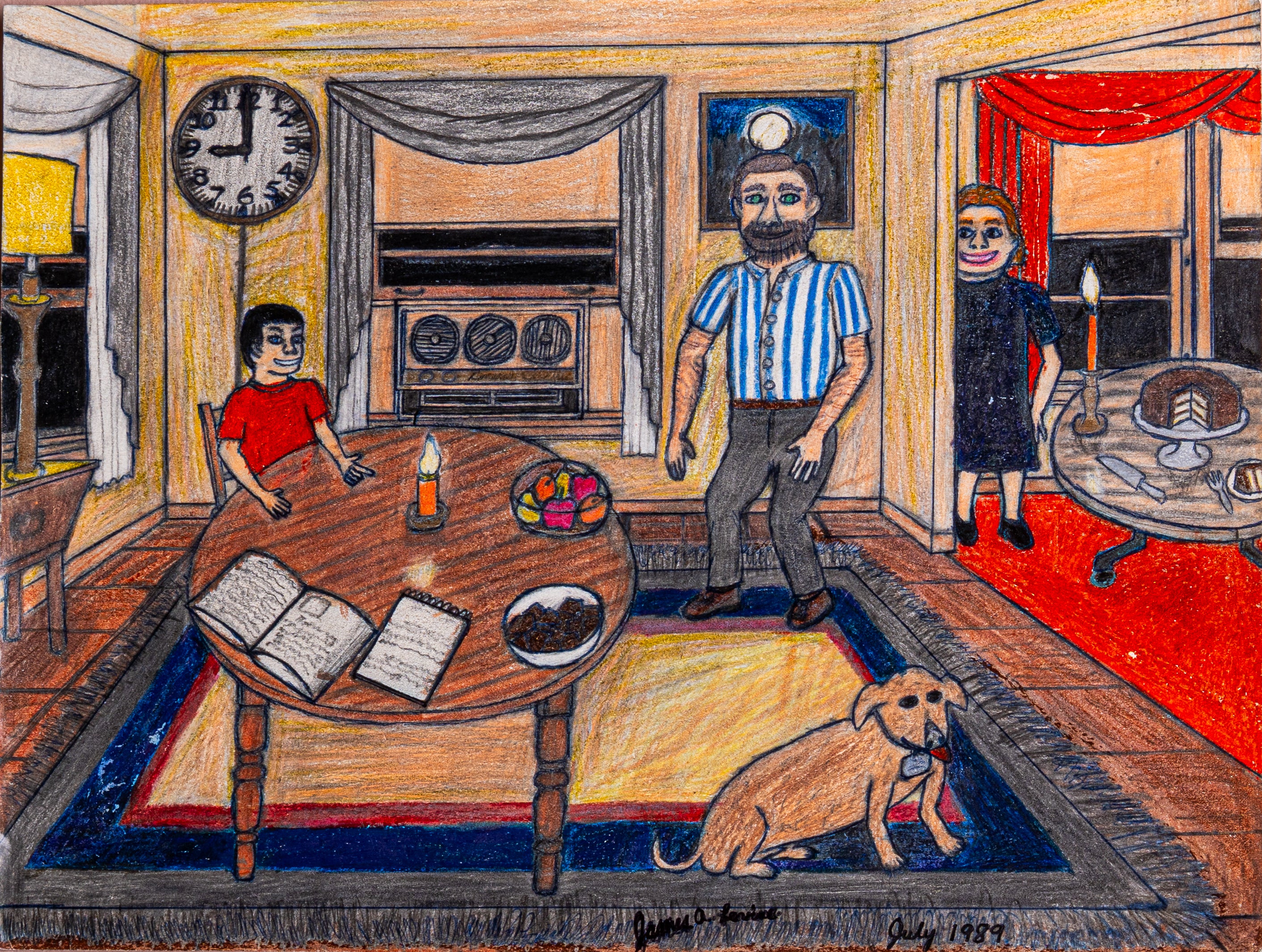 James A. Levine "Family in the Dining Room" Art Print 11 x 14