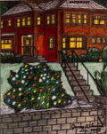 James A. Levine "House with Christmas Lights" Art Print 8 X 10