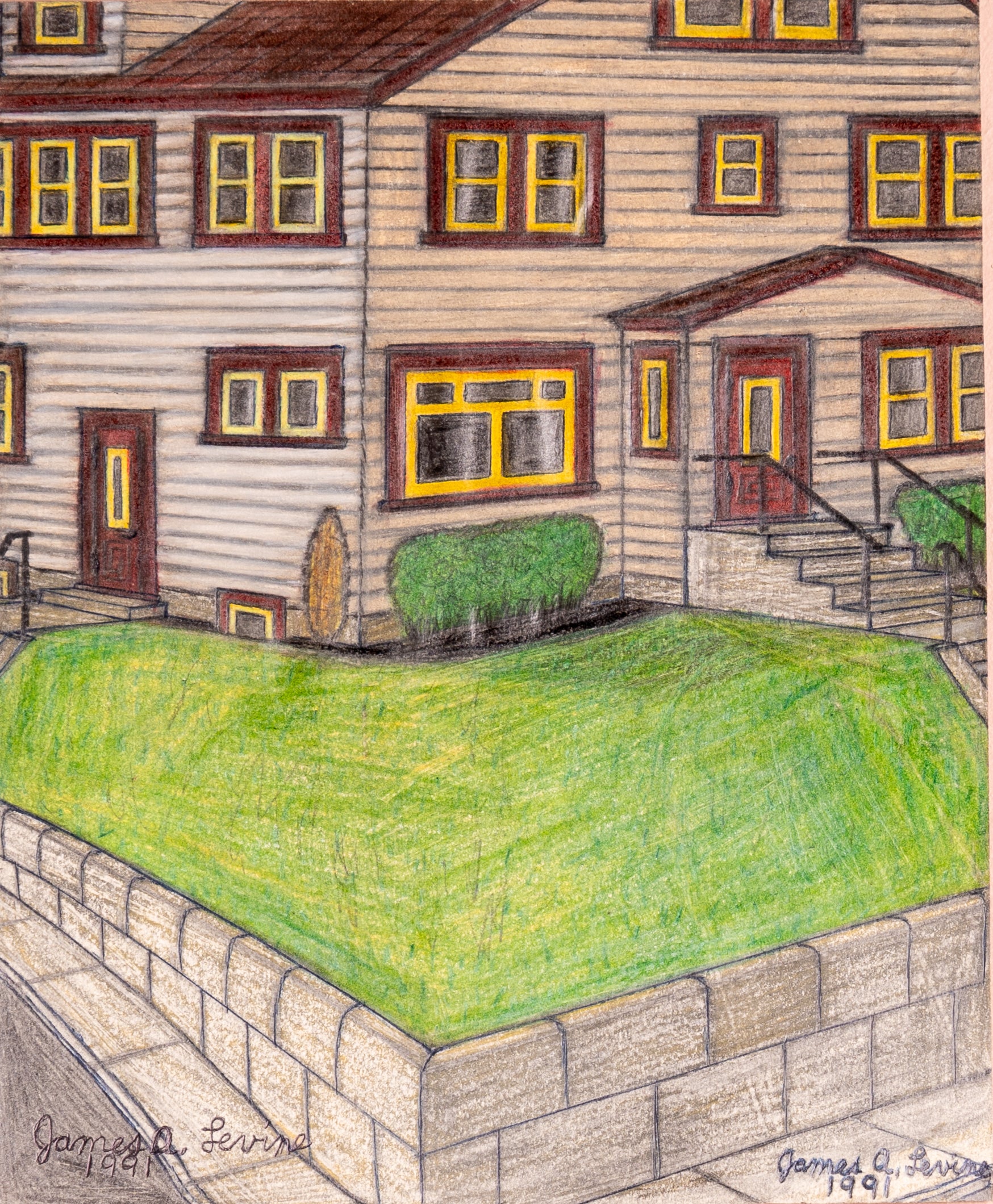 James A. Levine "House with Green Lawn" Art Print 8 x 10