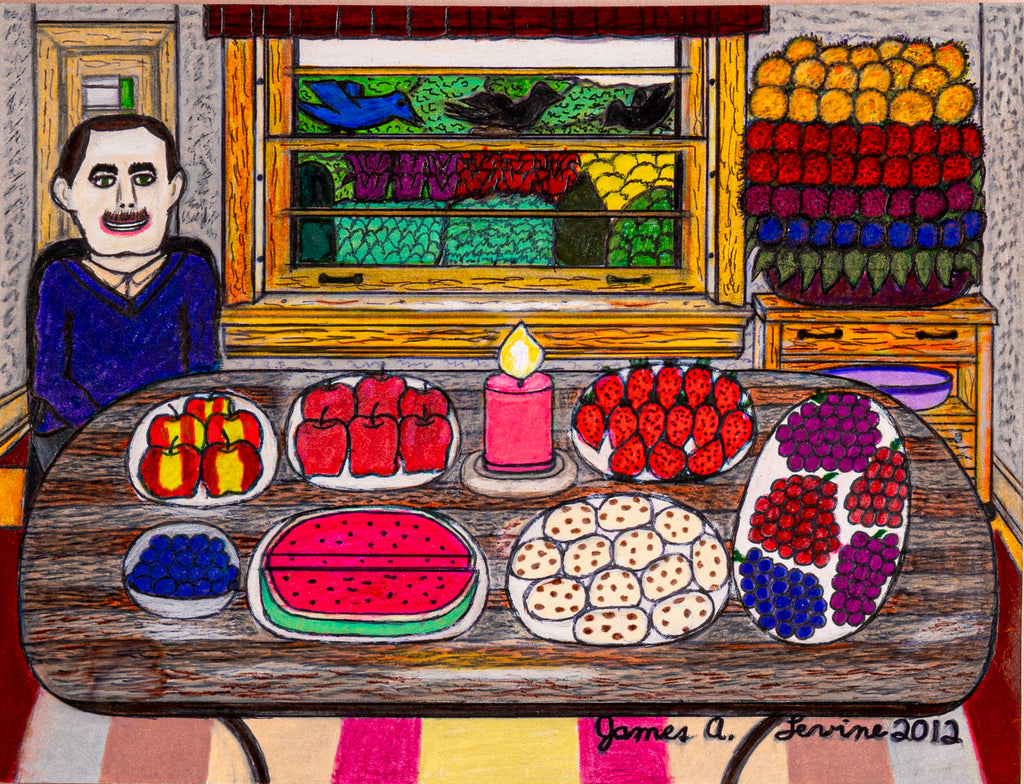 James A. Levine "Man with Table of Abundance" Art Print 11 x 14