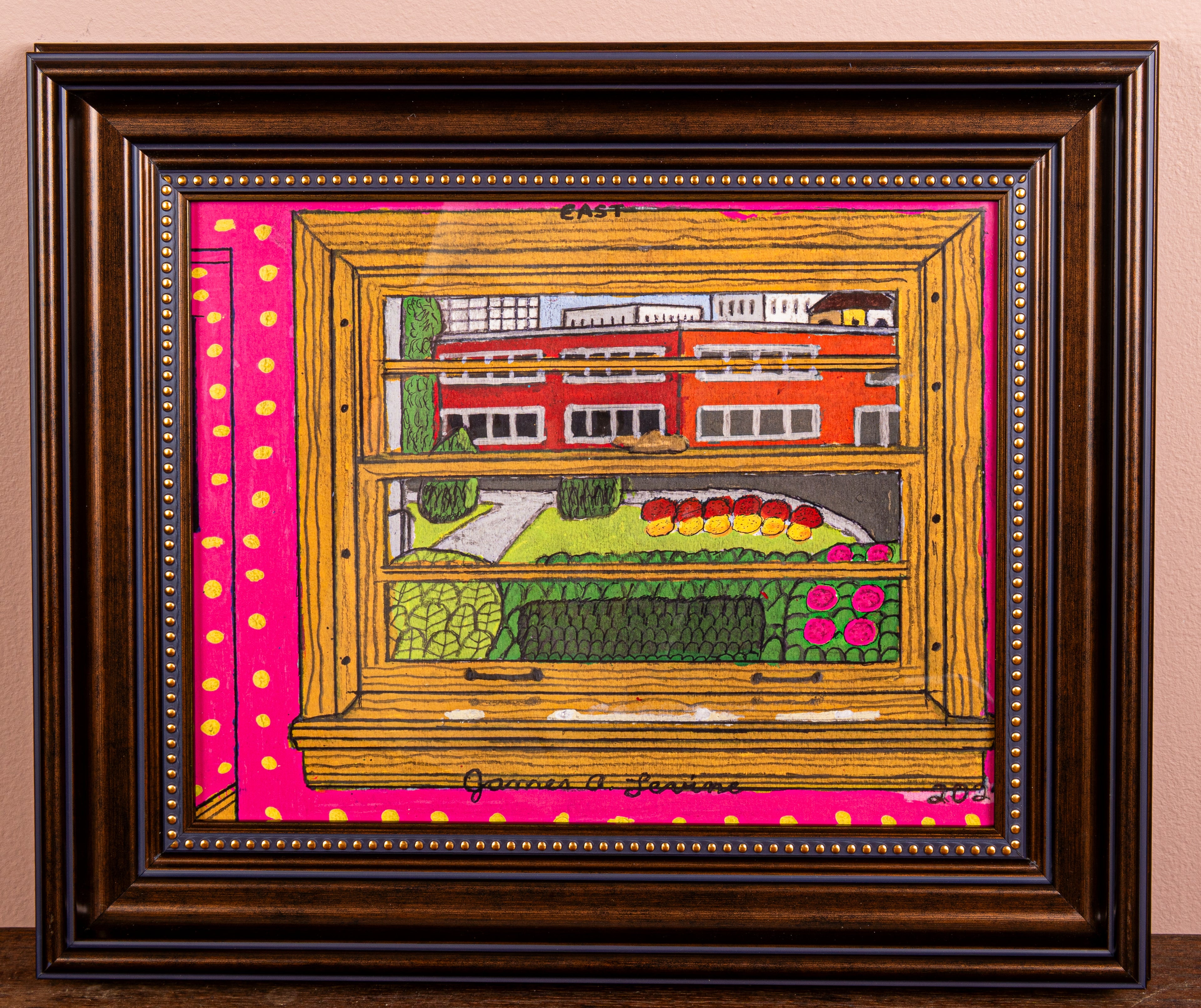 James A. Levine "Pink Polka Dot View" Art Print 11 x14